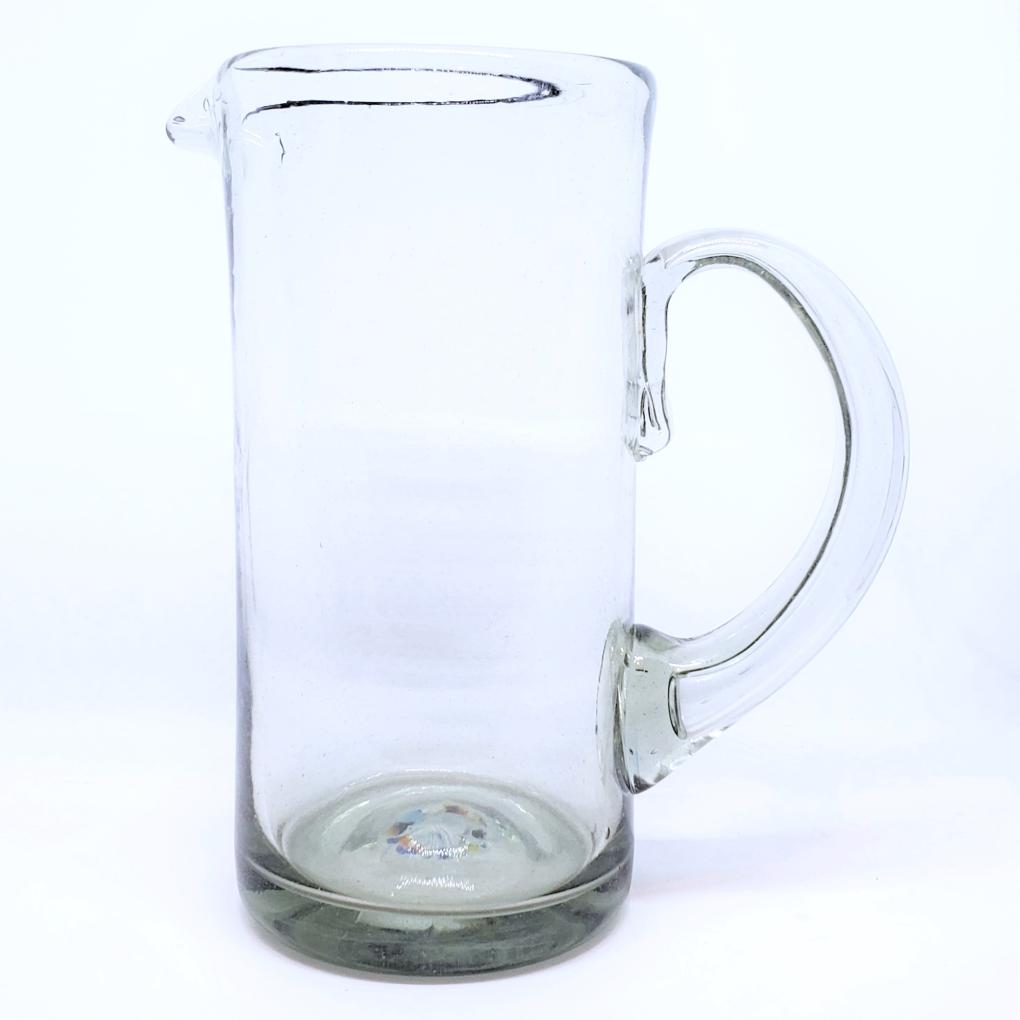 MEXICAN GLASSWARE / Clear 48 oz Tall Pitcher / Match your clear tumblers and glasses with this gorgeous rustic clear tall pitcher.